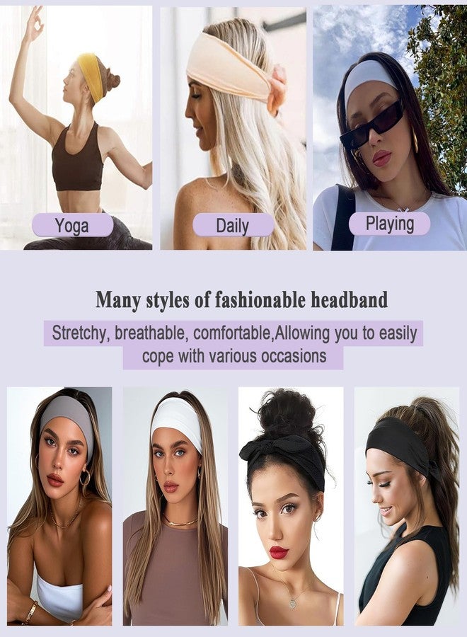 XTREND 4 Packs Black Headbands for Women ，Stretchy Anti-Slip Design Sweat Head Bands for Women’s Hair, One Set Multi Styles Fashion Headscarf For Women Yoga Workout Sports Every Day Basic Accessories - Image 5